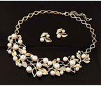 Gold-Toned Alloy Pearl Studded Long Haar Necklace - The Pari | Grocsy