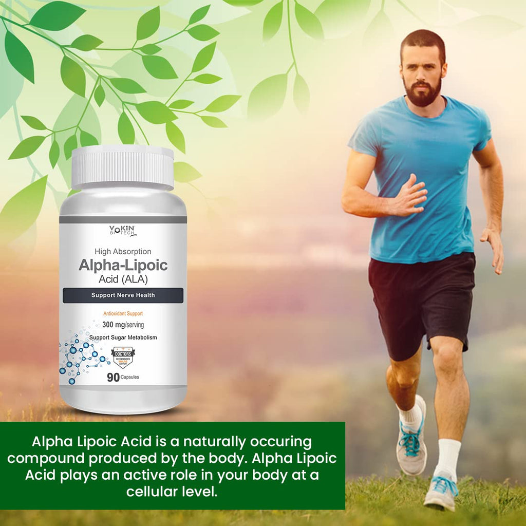 Vokin Biotech Alpha Lipoic Acid (ALA) 300 mg- Support Nerve Health & Sugar Metabolism) | Grocsy