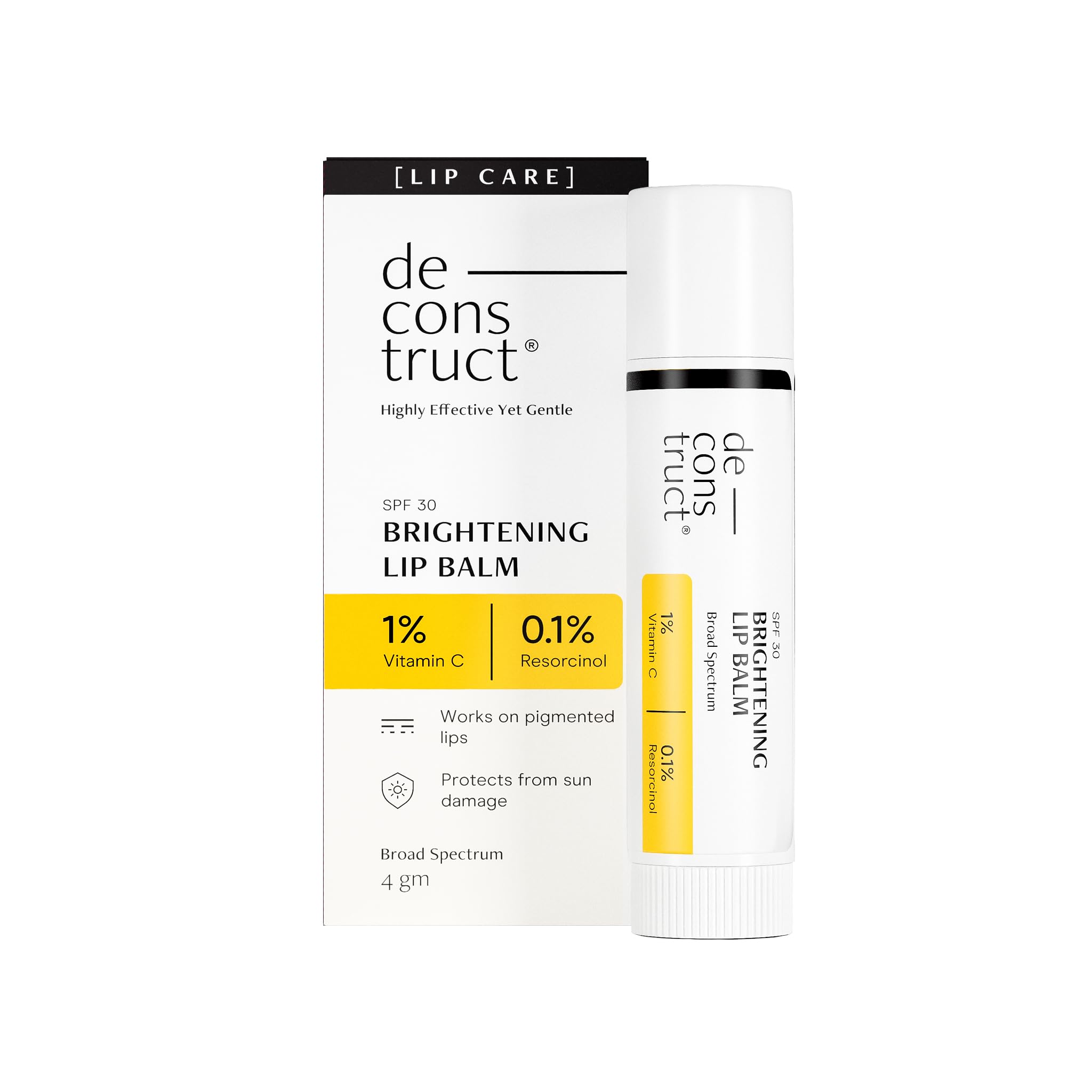 Deconstruct Brightening Lip Balm with SPF 50 - For Dark, Pigmented, Dry, Flaky Lips | Grocsy