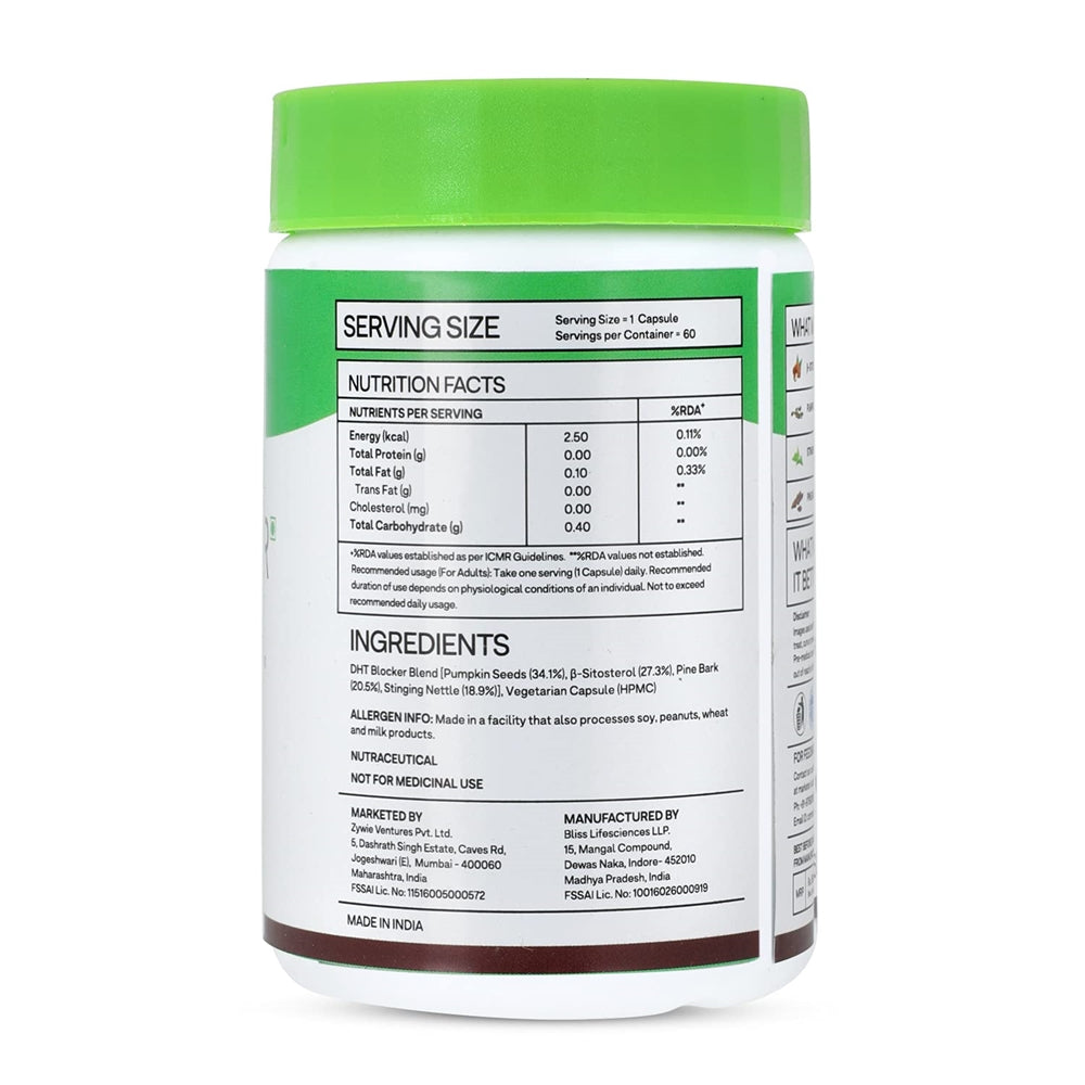OZiva Plant Based DHT Blocker For Hair Fall Control With Stinging Nettle Extract | Grocsy