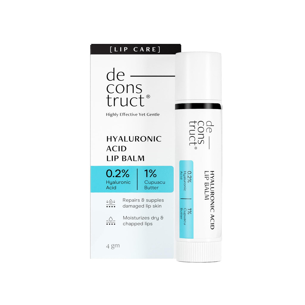 Deconstruct Hyaluronic Acid Lip Balm With 1% Cupuacu Butter - For Fuller lips, Dry Lips, Reduces Flakiness | Grocsy