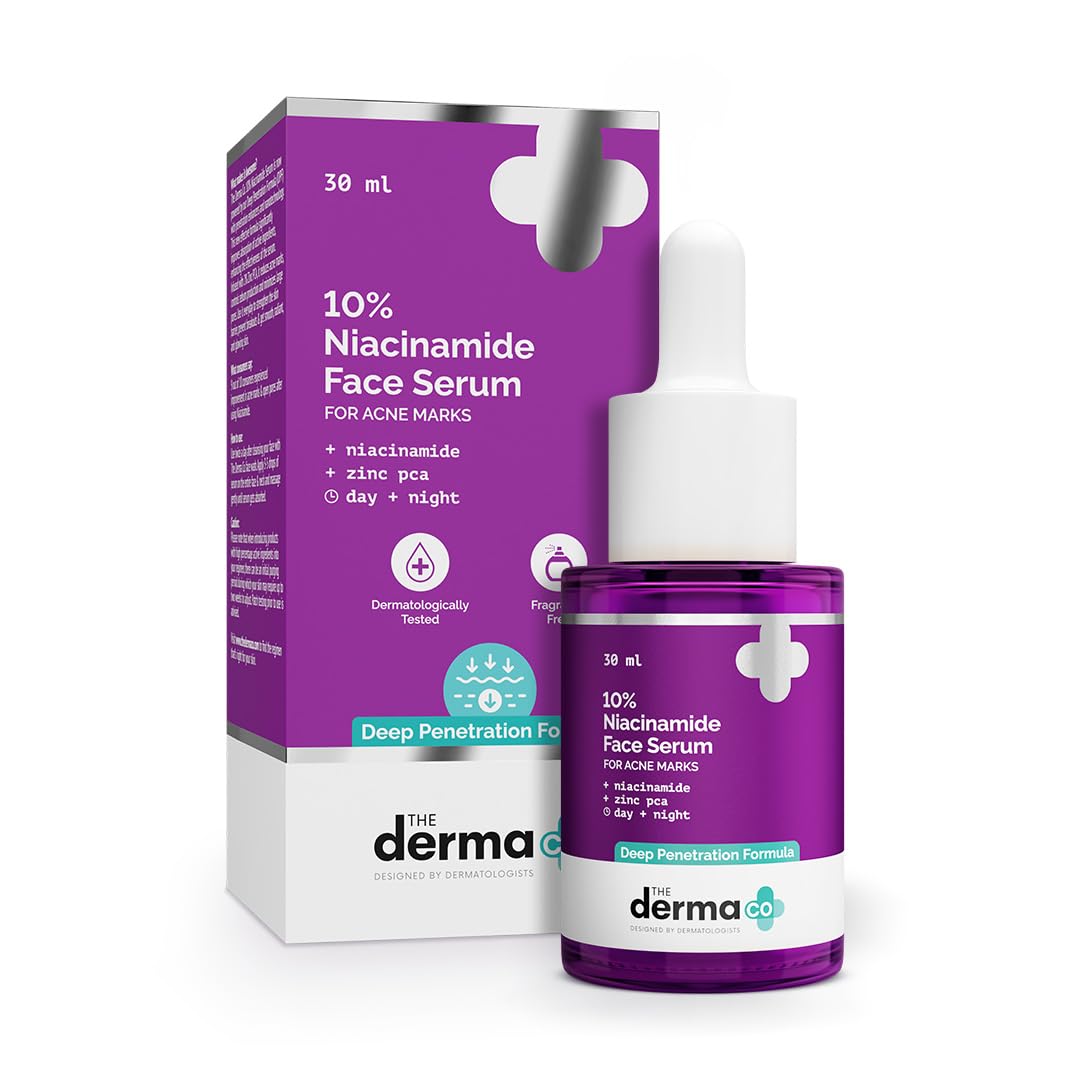 The Derma Co 10% Niacinamide Face Serum For Acne Marks & Acne Prone Skin | Grocsy