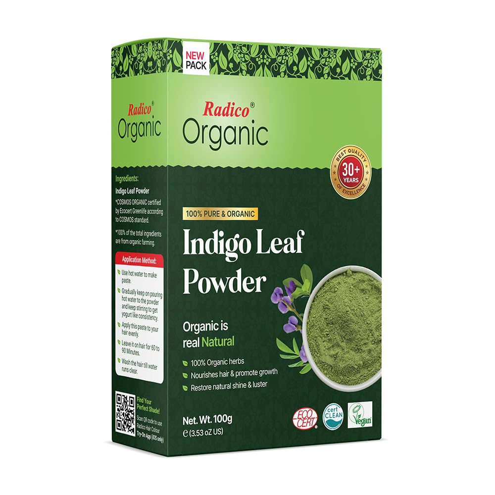 Radico Organic Indigo Leaf Powder Hair Color - Limited Time Offer | Grocsy