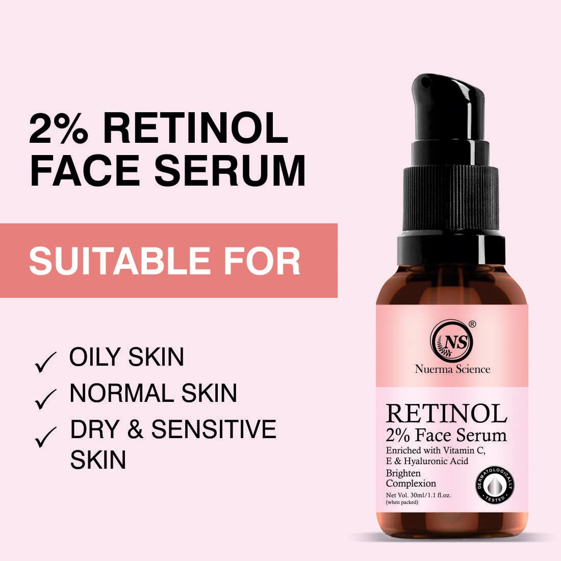 Nuerma Science 2% Retinol Face Serum | Refine, Renew, Restore | Grocsy