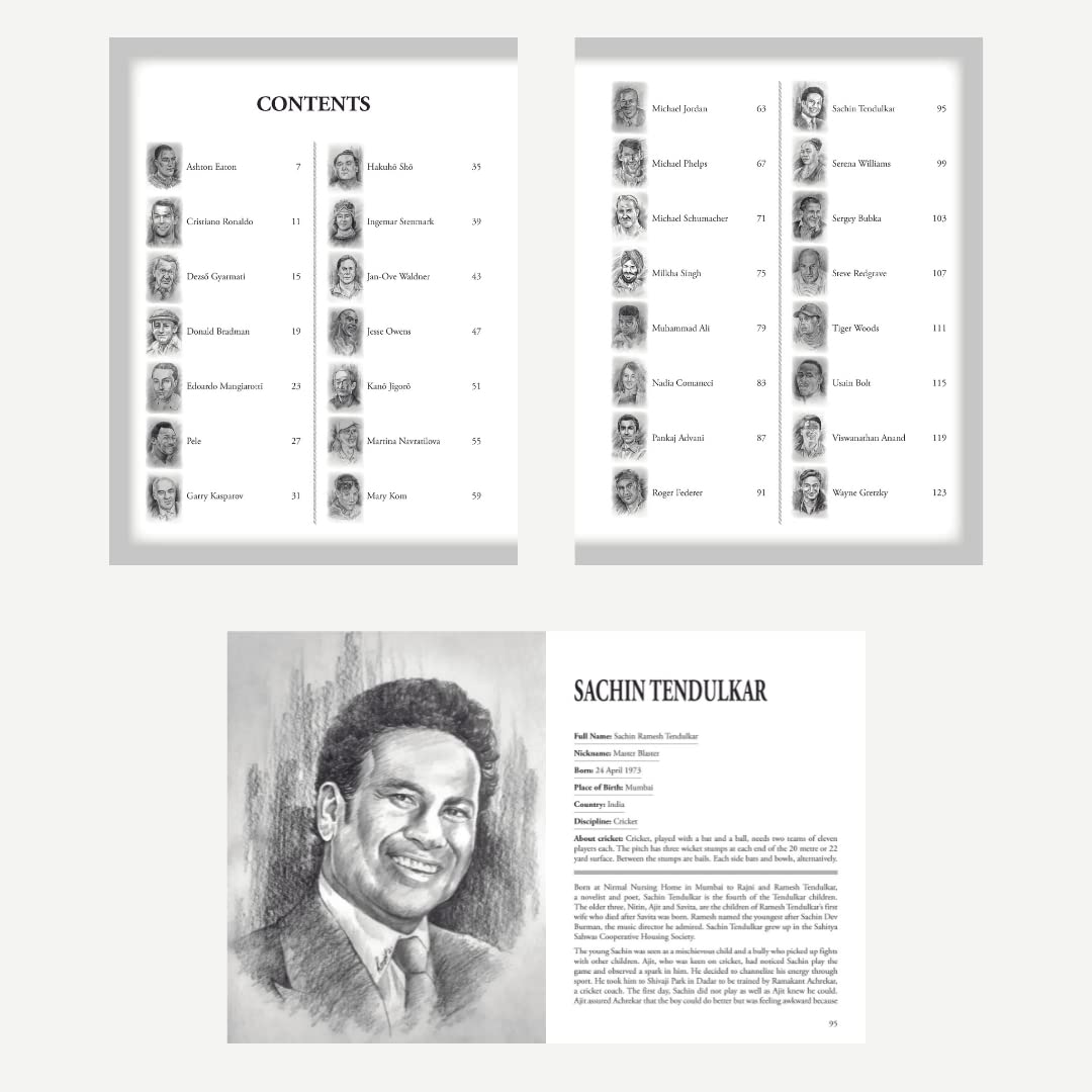 Inspiring Lives:Worlds Greatest Sportspersons : Biographies Of Inspirational Personalities For Kids | 124 Pages | Grocsy