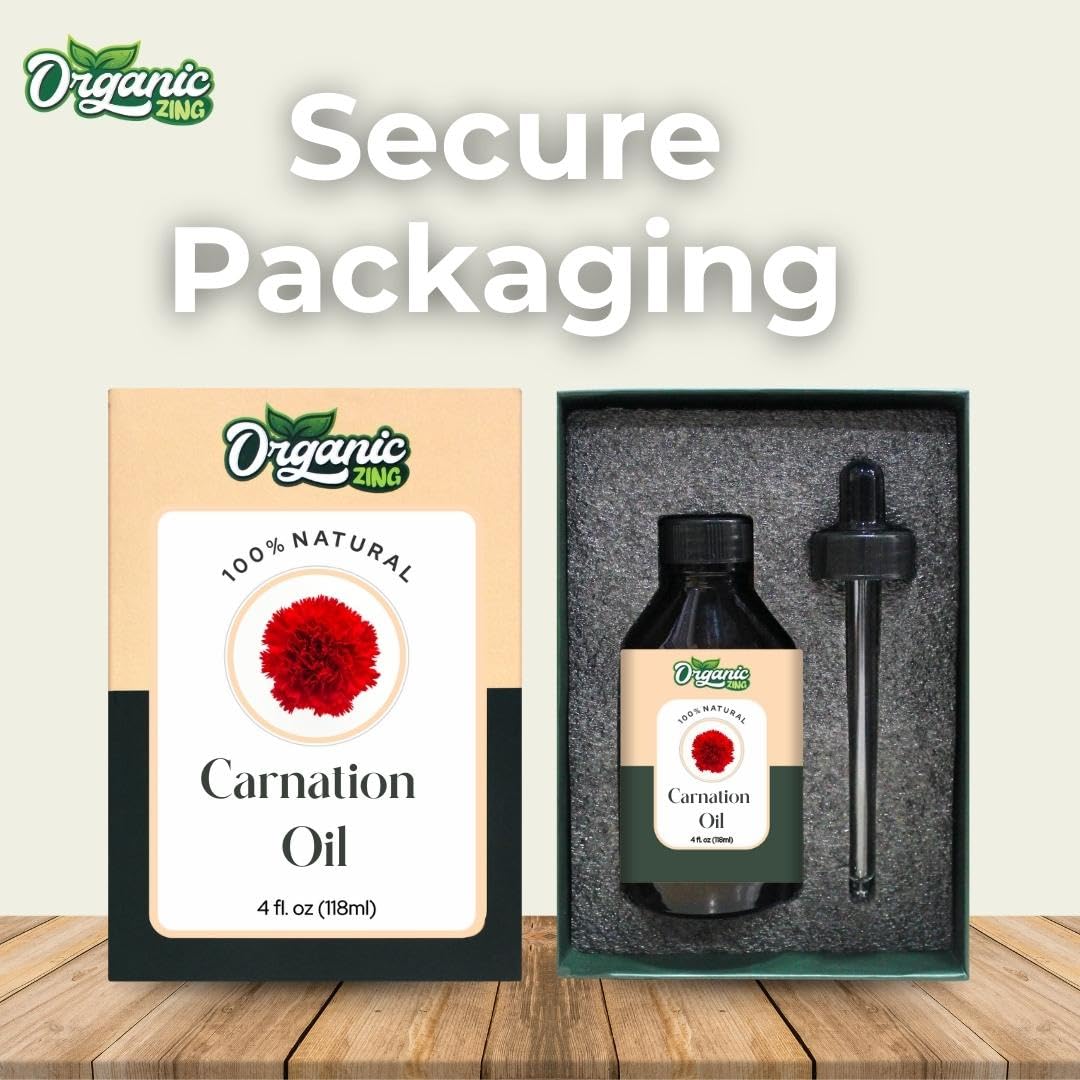 Organic Zing Carnation (Dianthus Caryophyllus) Oil | Pure & Natural Essential Oil for Skincare, Aroma & Diffuser | Grocsy