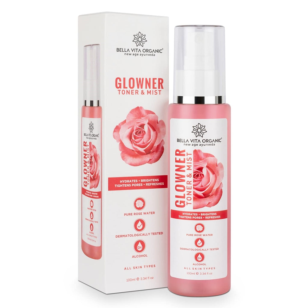 Bella Vita Organic New Age Ayurveda Glowner Rose Water Face Toner & Mist | Grocsy