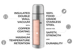 Borosil Hydra Thermo 1000 ml Stainless Steel Water Bottle | Double Wall Vacuum Insulated Flask | Grocsy