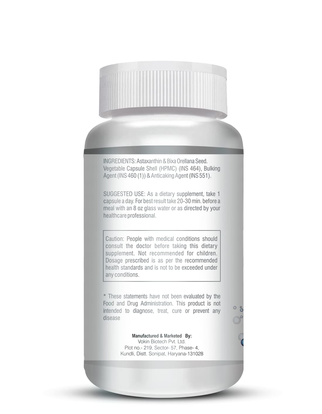 Vokin Biotech Astaxanthin 29mg - Naturally Sourced from Algae - Non-Synthetic - Best or Healthy Ageing | Grocsy