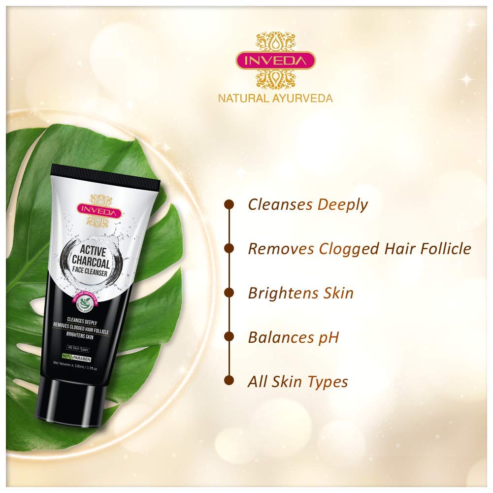 Inveda Active Charcoal Face Cleanser | Grocsy