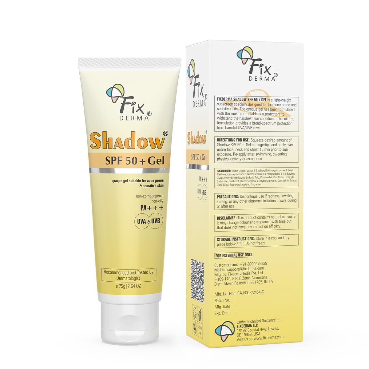 Fixderma Shadow SPF 50+ Gel For Oily Skin | Grocsy