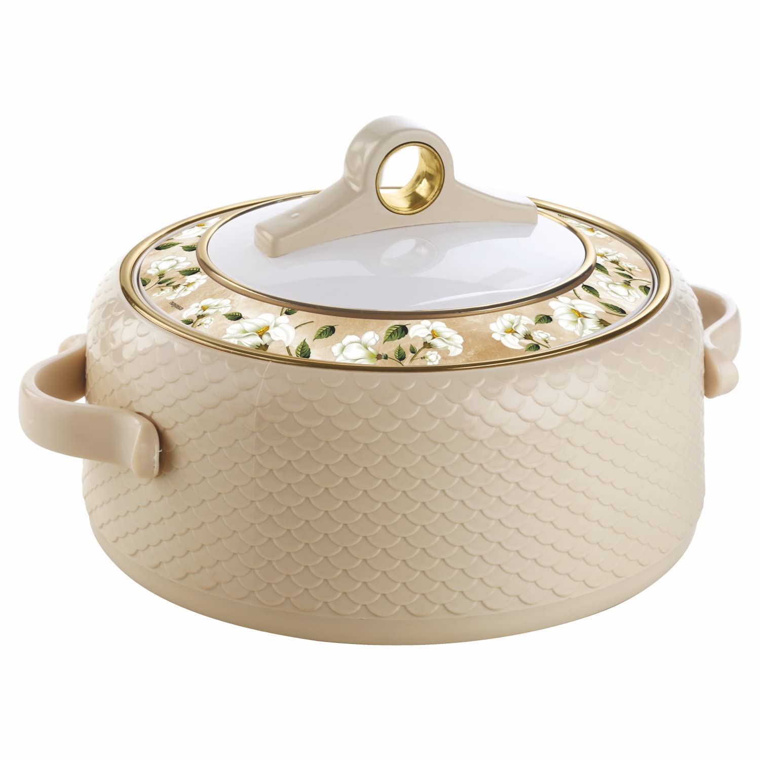 Nayasa Casserole Insulated Serving Tureen Hot Pot Thermoware with Inner Stainless Steel (Beige, 1PC (1500ml))(SH) | Grocsy