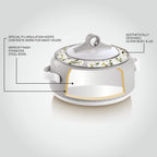 Nayasa Casserole Insulated Serving Tureen Hot Pot Thermoware with Inner Stainless Steel (Beige, 1PC (1500ml))(SH) | Grocsy