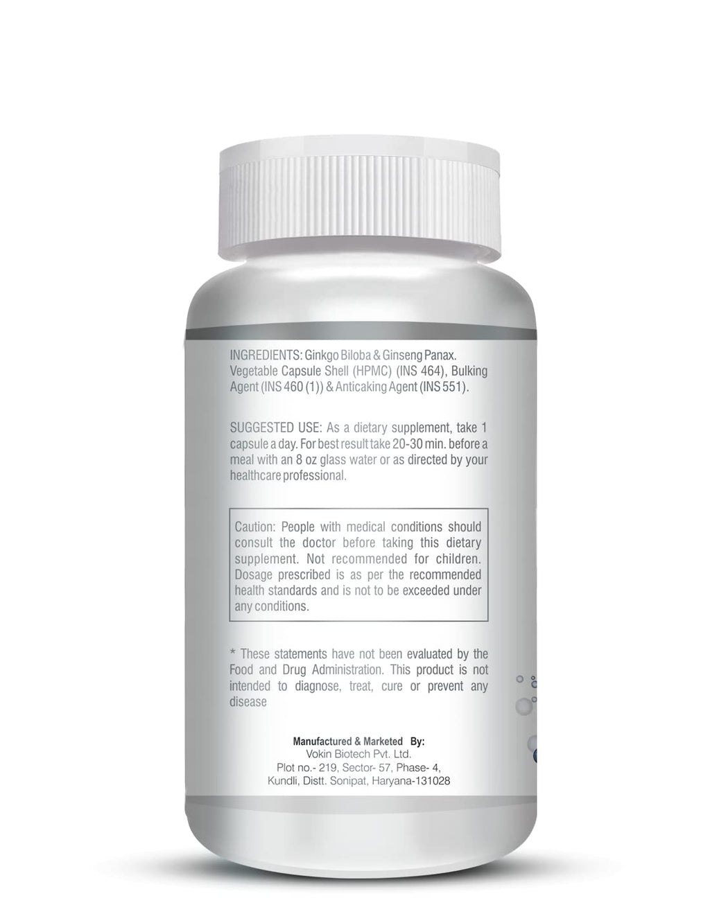 Vokin Biotech Ginseng Ginkgo Extract Capsules | Grocsy