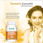 Vokin Biotech Natural Turmeric Curcumin Extract 95%(Curcuminiod) With Piperine Capsules 500Mg | Grocsy
