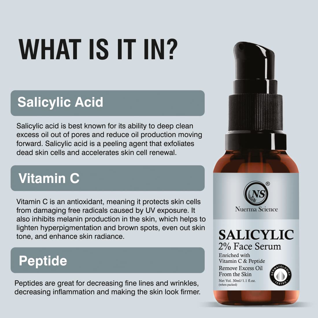 Nuerma Science Salicylic Acid Face Serum | Clear, Radiant Skin | Grocsy