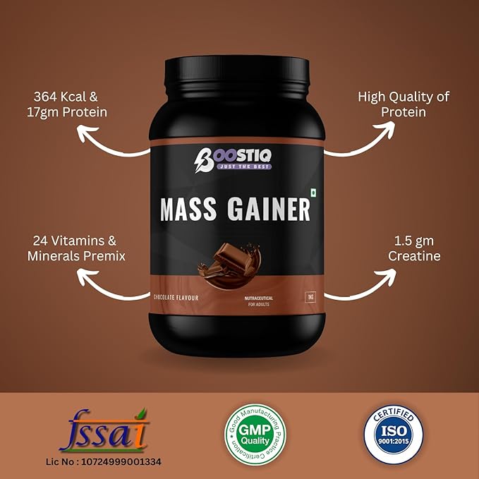 BOOSTIQ Mass Gainer Powder - Chocolate Flavour | Grocsy
