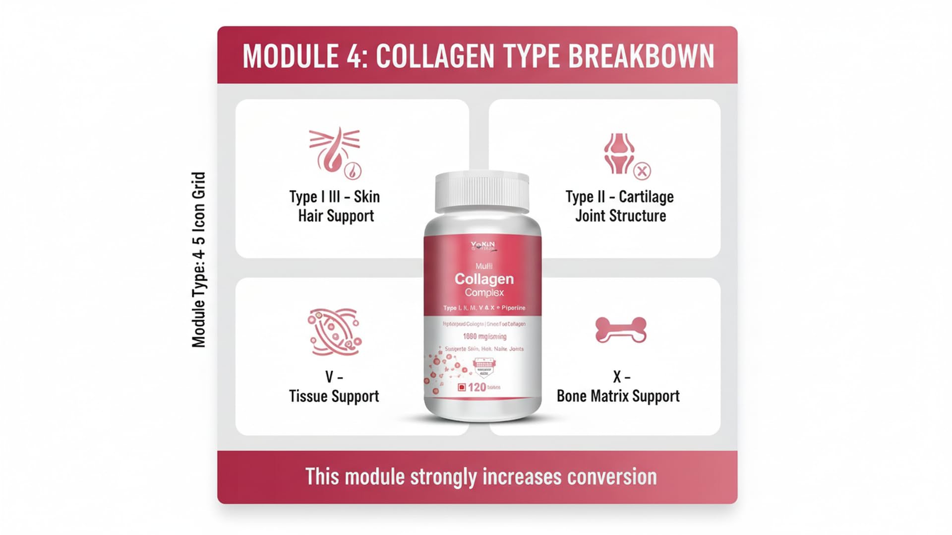 Vokin Biotech Multi Collagen Complex Peptide Tablets | Grocsy
