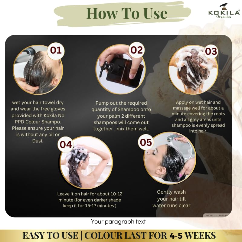 Kokila Organics Hair Color Shampoo With Natural Extracts | Grocsy