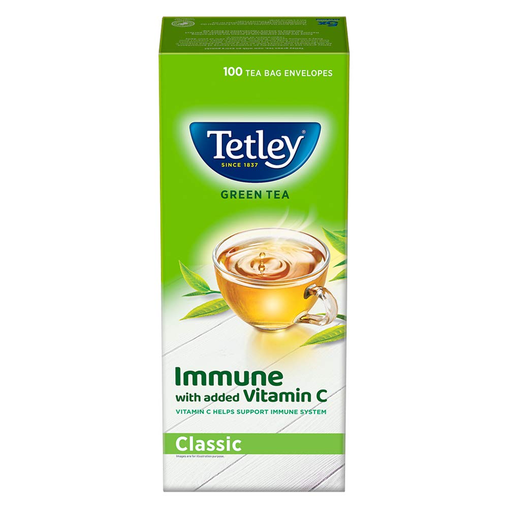 Tetley Green Tea Regular (100 Tea Bags) | Grocsy