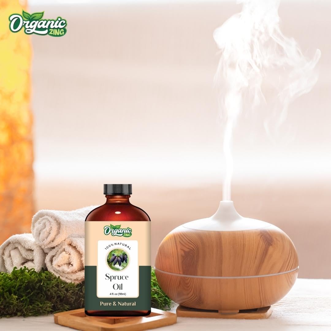 Organic Zing Spruce (Picea) Oil | Pure & Natural Essential Oil for Aroma, Diffusers, Hair Care & Massage | Grocsy