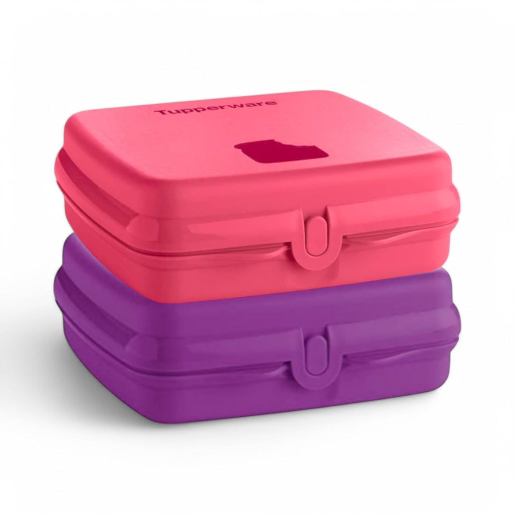 Tupperware Sandwich Keeper Set of 2 in Pink | Grocsy