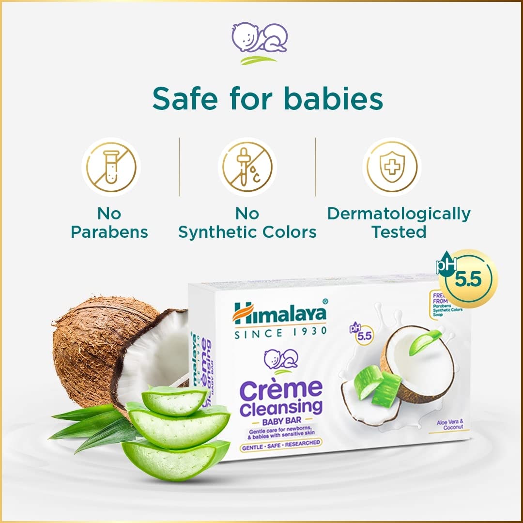 Himalaya Herbals Creme Cleansing Baby Bar For Baby's Sensitive Skin | Grocsy