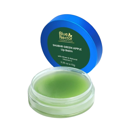 Blue Nectar Shubhr Green Apple Lip Balm with Ghee & Natural Vitamin C | Grocsy