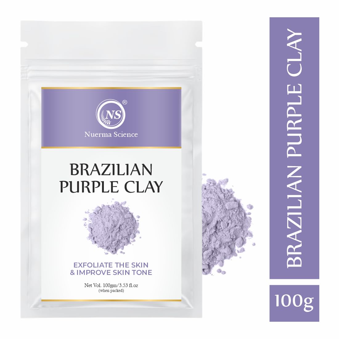 Nuerma Science Brazilian Purple Clay | Exfoliates Skin & Improves Skin Tone | Grocsy