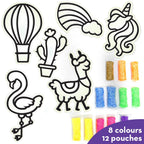 Imagimake Clay Stickers: Wonderland | No Mess Air Dry Foam Clay for Kids, 12 Clay Pouches, 8 Colors, 6 Unique DIY Stickers | Craft Supplies, Travel Toys | Birthday Gifts for Kids Ages 3 4 5 6 7 8 | Grocsy