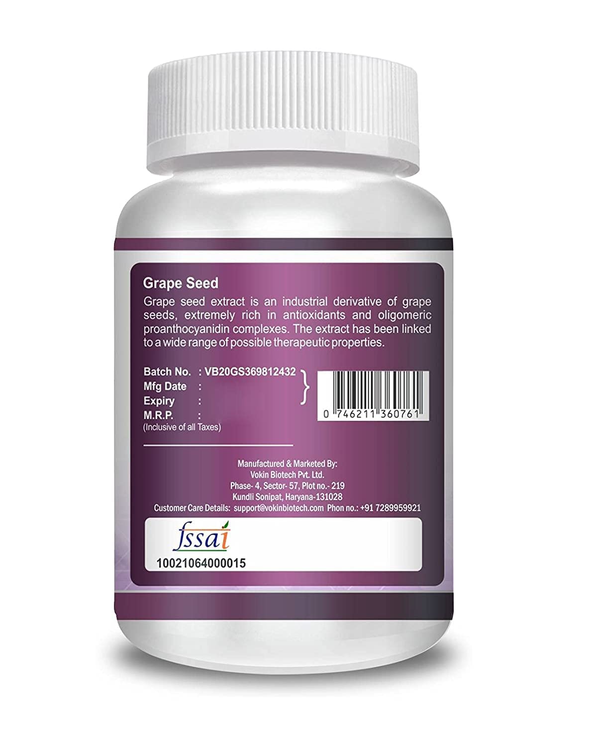 Vokin Biotech Grapes Seed Extract Support Immune System and Antioxidant Supplement 95% Polyphenols | Grocsy
