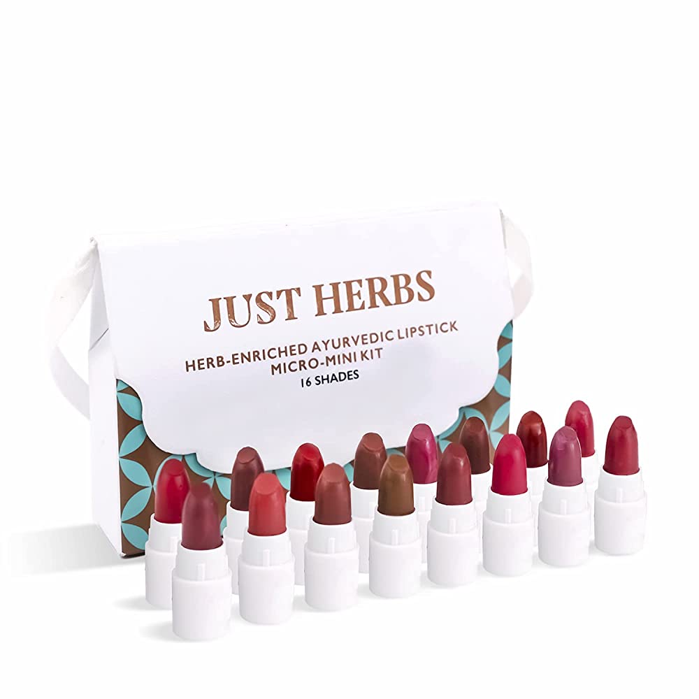 Just Herbs Herb Enriched Ayurvedic Lipstick Micro-Mini Kit | Grocsy
