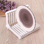 White Color - Folding Plastic Kitchen Dish Rack Stand Plate Holder - 2 Piece | Grocsy