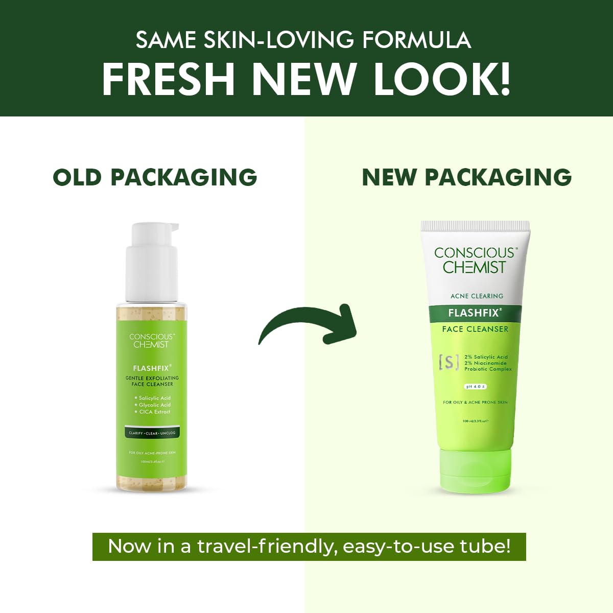 Conscious Chemist Flashfix Gentle Exfoliating Face Cleanser | Grocsy