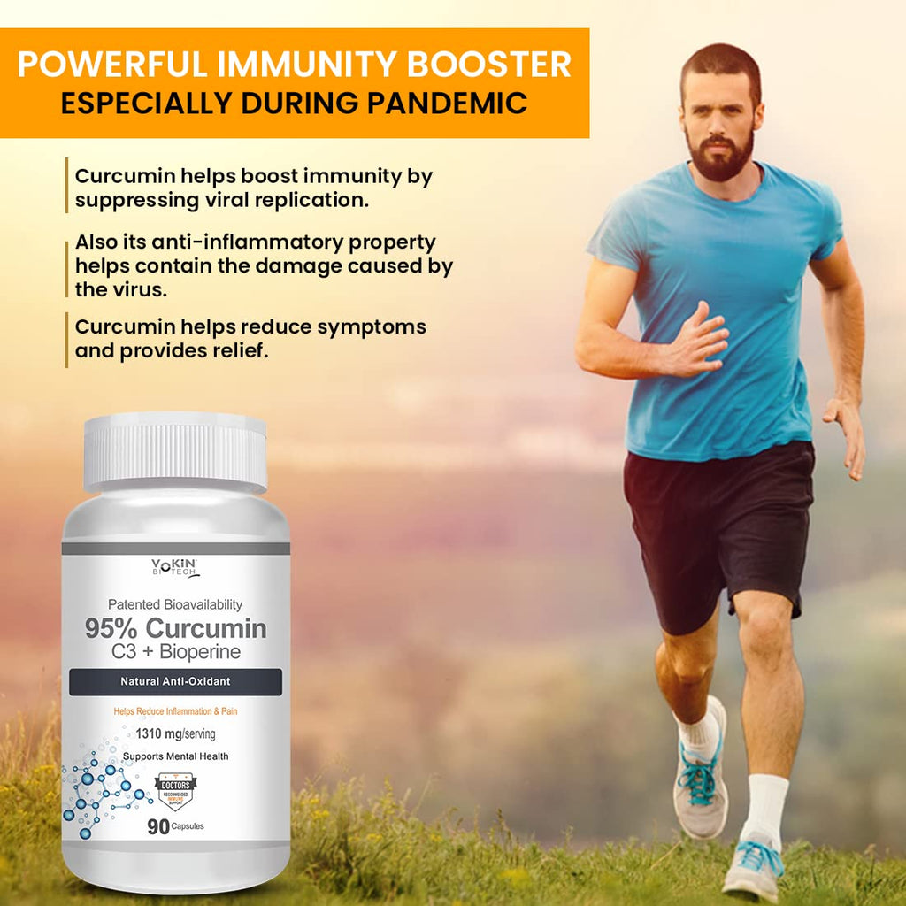 Vokin Biotech Curcumin C3+ Bioperine 1310mg Supports Mental Health | Grocsy