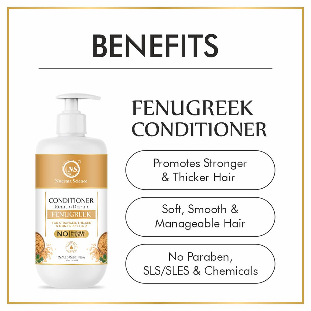 Nuerma Science Keratin Repair Fenugreek Hair Conditioner for Stronger, Thicker & Non-Frizzy Hair | Grocsy