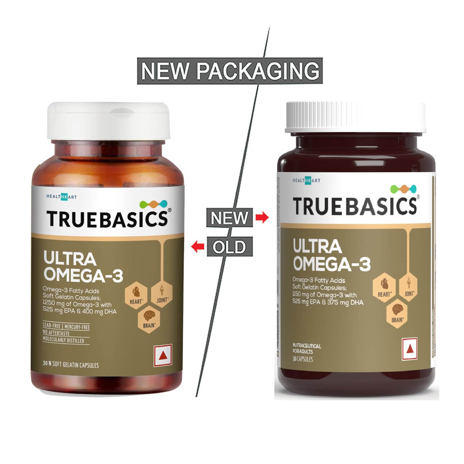 TrueBasics Ultra Omega 3 Fish Oil Capsules for Women & Men | Grocsy