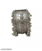 Tehzeeb Creations Women's Oxidised Afghani Style Bangle (Kadha) With Ghungroo | Grocsy