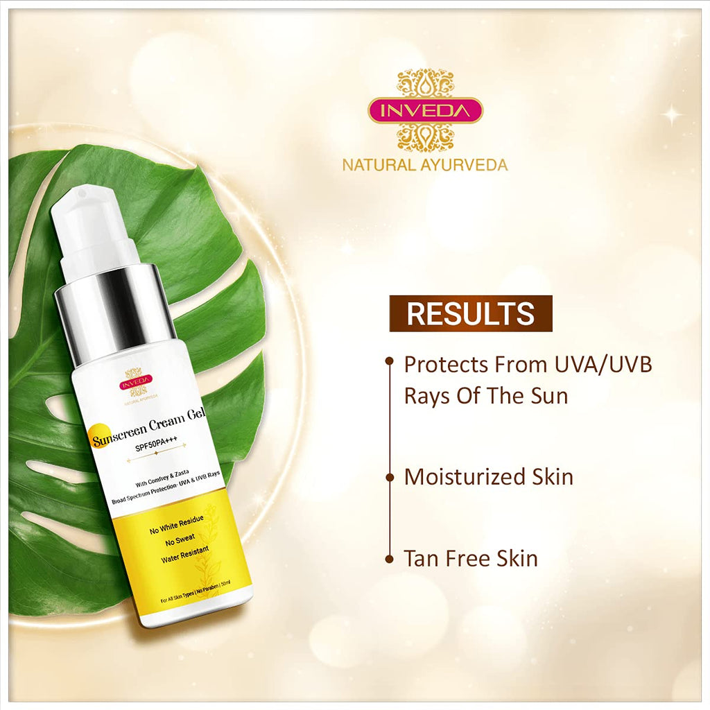 Inveda Sunscreen Cream Gel SPF 50 PA+++ | Grocsy