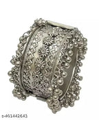 Tehzeeb Creations Women's Oxidised Afghani Style Bangle (Kadha) With Ghungroo | Grocsy