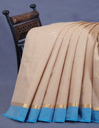 Dual Shade of Beige And Sky Blue Pure Mangalgiri Cotton By Gayathri Reddy Designer Studio | Grocsy