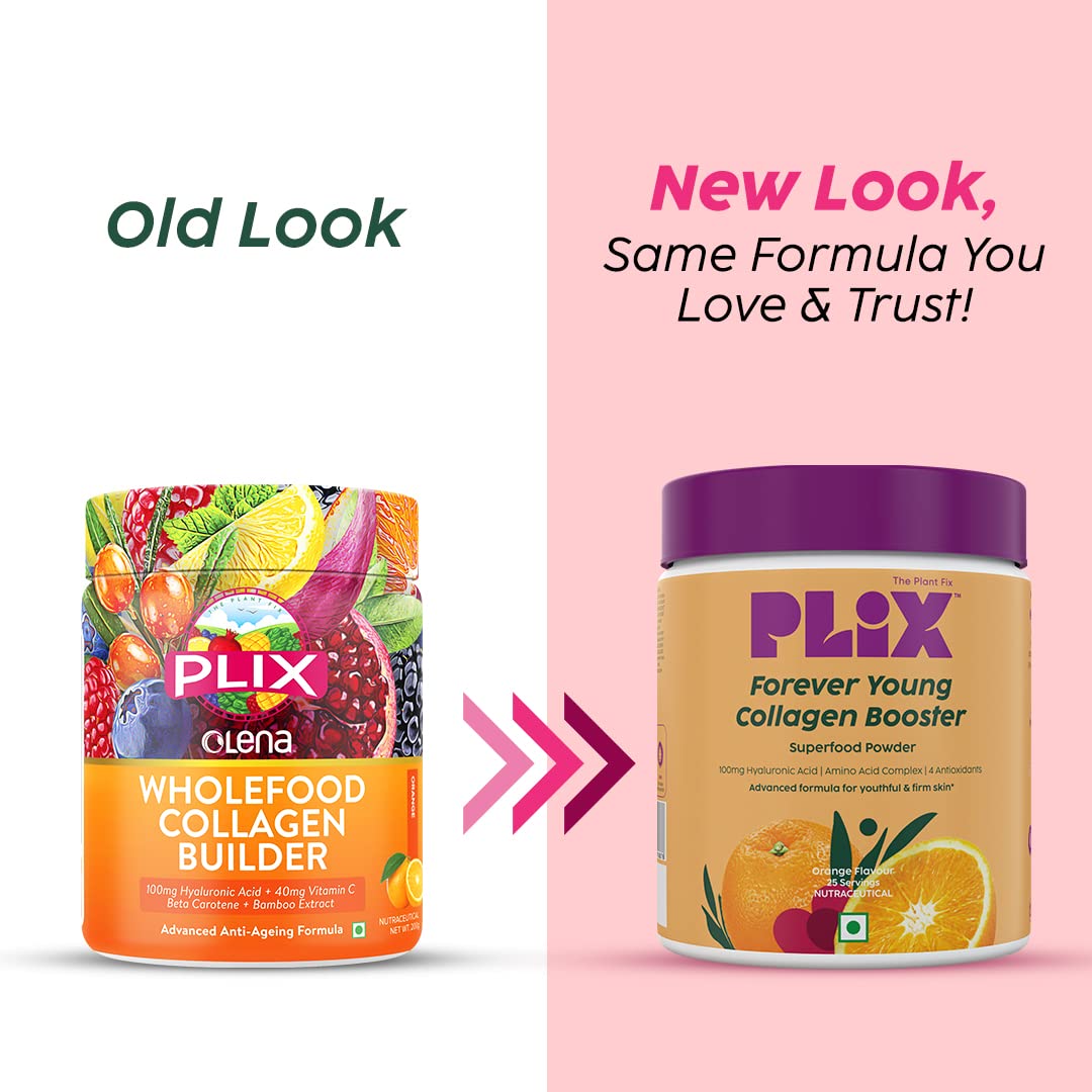 PLIX The Plant Fix Wholefood Collagen Builder Powder for Skin - Orange | Grocsy