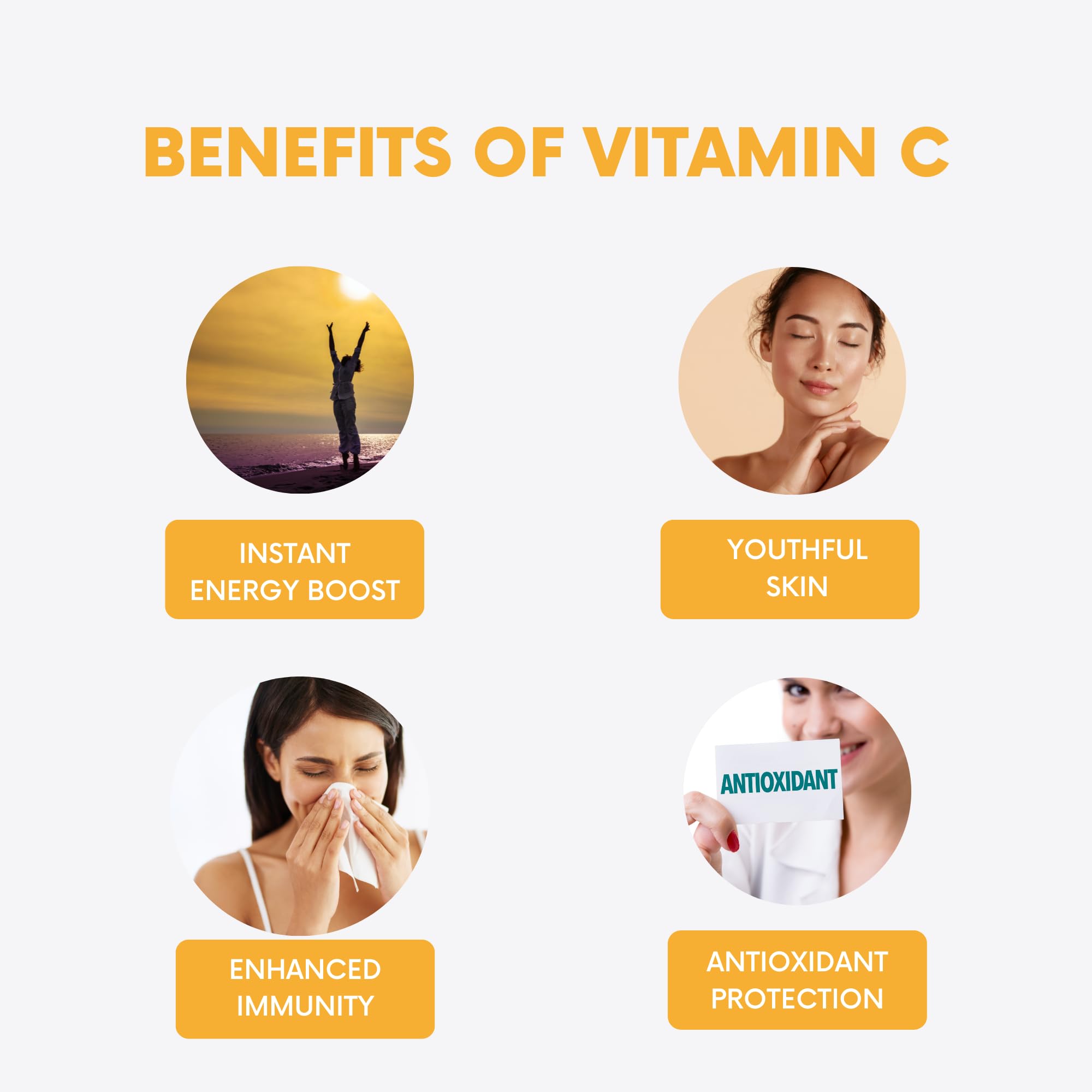 Vokin Biotech Vitamin C 40mg with Amla 1000mg for Immunity - Skin Care - Antioxidants Effervescent Tablets Orange Flavor | Grocsy