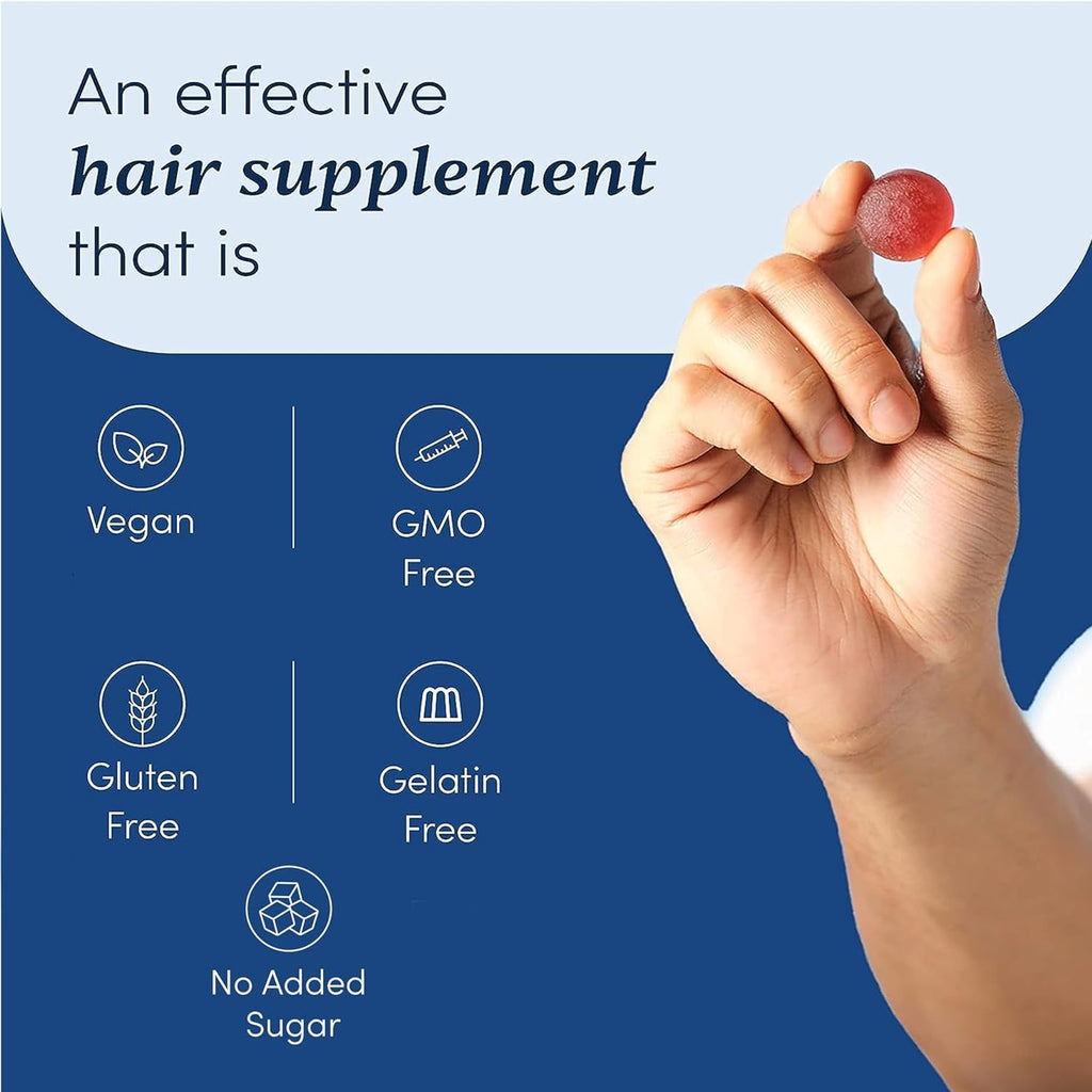 Man Matters Biotin Nourish Hair Gummies - Strawberry Flavor With Zinc & Multivitamins | Grocsy