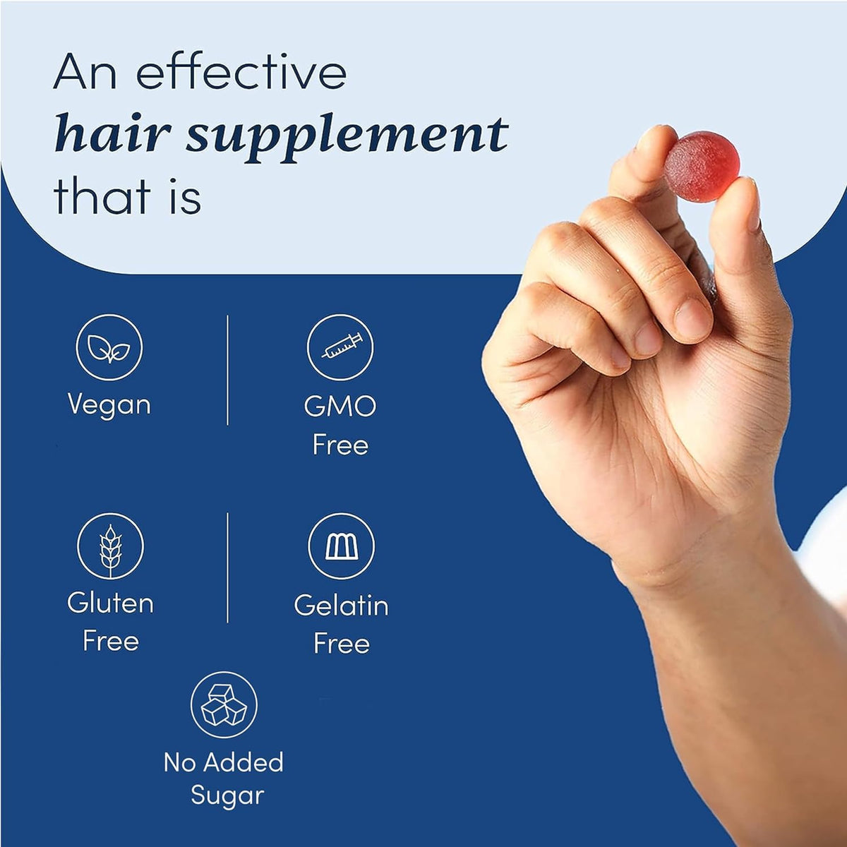 Man Matters Biotin Nourish Hair Gummies - Strawberry Flavor With Zinc & Multivitamins | Grocsy