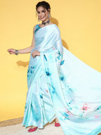 Saree Mall Floral with Printed Border Saree | Grocsy