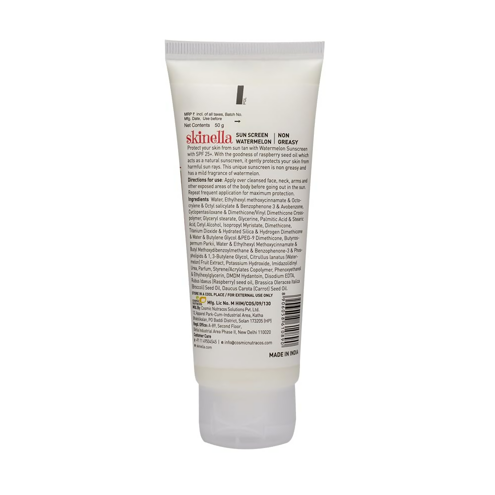 Skinella Sun Screen - Non Greasy Watermelon (Spf 25+) Vitamin C | Grocsy
