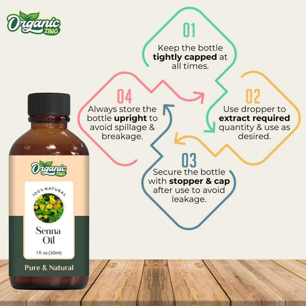 Organic Zing Senna (Cassia Senna) Oil | Pure & Natural Carrier Oil for Skincare & Haircare | Grocsy