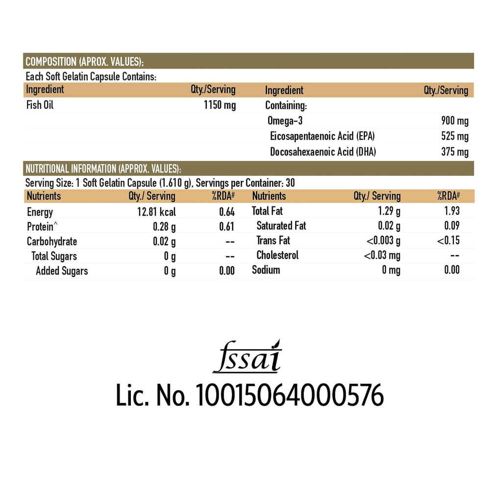 TrueBasics Ultra Omega 3 Fish Oil Capsules for Women & Men | Grocsy
