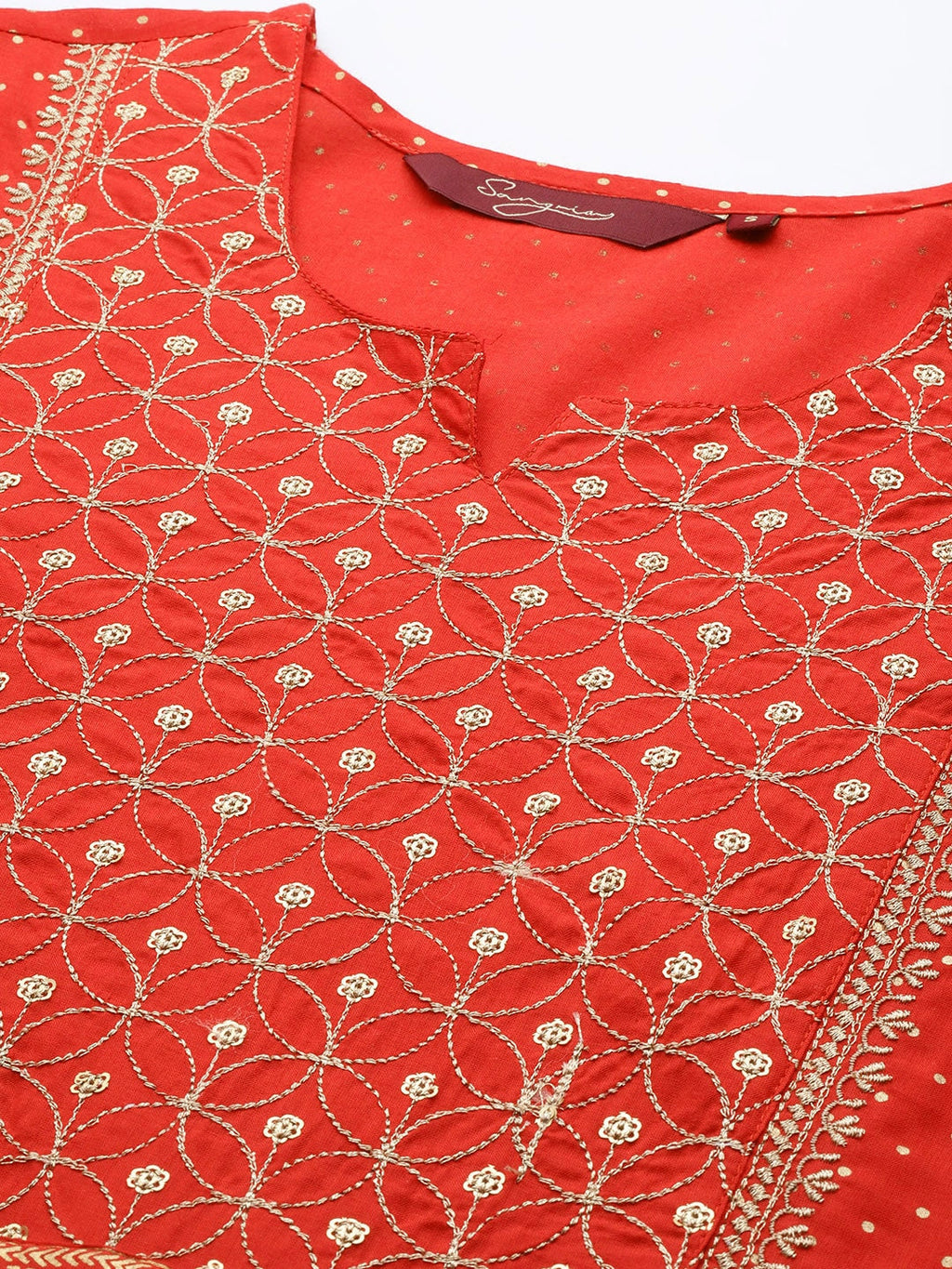 Sangria Women Ethnic Motifs Embroidered Sequinned Kurta with Sharara With Dupatta | Grocsy